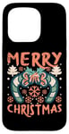 Coque pour iPhone 15 Pro Merry X-Mas Pull de Noël moche Père Noël en sucre d'orge