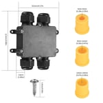 2 Pièces Boîte de Jonction étanche IP68, Boite de Derivation Etanche Exterieur, Boîtier de Connecteur de Câble 4 Voies Connexions pour Câble Ø5mm-14mm