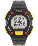 Timex Montre pour homme Ironman Classic 30 41 mm - Bracelet en résine noire, cadran digital, boitier noir TW5M58900