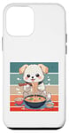 Coque pour iPhone 12 mini Chiot dessin animé ramen nouilles baguettes légumes oeuf dur