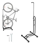 Izrielar Support de vélo au sol vertical, 20 à 29 pouces, support de sol pour vélos pour roue avant ou arrière, pour accrocher ou régler horizontalement et verticalement, Hauteur réglable