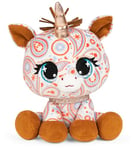 Peluche P.LUSHES Pets - Cyndi PUPOWSKI 20 CM - Peluche Chiot Rose, Orange, Cyan et Jaune Inspir?e de la Mode - Taille 20 cm - Peluche A Collectionner - 6064388 - Jouet Enfant 3 Ans et +