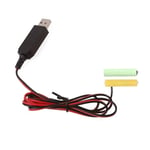 USB 5V to 3V LR03 AAA Dummy Battery Eliminators Cable for Remote Control2578