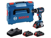 Bosch Slagboremaskine Gsb 18V-90 C 3X4ah Pc Lb