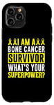 Coque pour iPhone 11 Pro Ruban jaune de soutien pour la sensibilisation au cancer des os