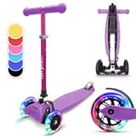 Fun Pro ONE Trottinette Enfant à 3 Roues, Trottinettes Enfant Garçons et Filles de 3 à 6 ans, Direction par Gravité, Trotinette Enfant, Roues Lumineuses LED, Mini Patinette Pliable Réglable en Hauteur