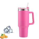 Travel Mug with Handle, Stanley Cup with Straw and Handle, Stainless Steel Coffee Mug with Lid Coffee Mug, Insulated Water Bottle for Hot Iced Drink