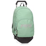 Pepe Jeans Uma Sac à dos double compartiment avec chariot Vert 32x44x22 cms Polyester 20.46L