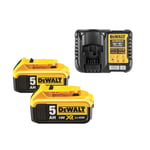 DeWalt KIT DCB184-XJ 2 Batteries DCB184 5.0Ah XR Lithium 18V Charger DCB1104