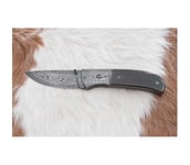 Uniikki taitettava Damascus-veitsi 8 cm mammutin luu