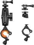 Support Caméra D'Action Pour Tube 8 À 35 Mm, Réglable 360 Degrés Rotatif Fixation Avec 1/4"" Filetage Pour Gopro Insta360 Apexcam Dji Akaso Appareil Moto Velo Guidon Trépied