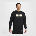 Nike Air Genser Fleece Crew - Sort/gull, størrelse Medium