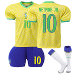 2024 UEFA Brasilien Hemma Fotbollströja Uniform Lagtränings Tröjor #10 Neymar Jr Adult XS(160-165cm)