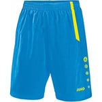 Jako Short de Football pour Enfant, Taille 164, Bleu/Jaune Fluo