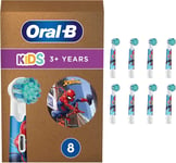 8 x Oral-B Kids Extra Soft Replacement Toothbrush Heads Spiderman Ages 3 Years+