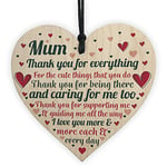 RED OCEAN Cute Wooden Heart Thank You Gift For Mum Daughter Son Gifts Keepsake Plaque