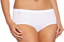 Sloggi Women's Basic+ Midi 3 Pack Brief, White, 12 UK