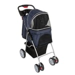 Sporty Pet Stroller -lemmikkirattaat - tummansininen/vaaleanharmaa