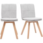 Miliboo - Chaises scandinaves en tissu gris clair et bois clair (lot de 2) thea