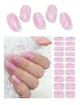 Wahrshei Vernis Autocollant UV | Pink Marble Autocollant Ongle Gel UV | 20pcs Film pour Ongles Autoadhésif | Gel Nail Stickers, Autocollants et Pochoirs Pour Nail Art