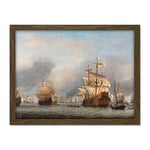 Artery8 The Capture Of The Royal Prince Battle At Sea Artwork Framed Wall Art Print 18X24 Inch