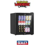 Sealey DH12 Baridi Mini Tabletop Beer & Drinks Fridge 50L Capacity - Bla