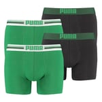 Puma Boxer Homme - Boxer À Logo Placé, Tous Les Jours, Pack De 2 Vert L ( Large)