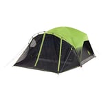 Coleman Camping Tent with Screen Room | 4 Person Carlsbad Dark Room Dome Tent with Screened Porch, Green/Black/Teal