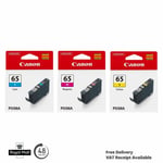 Genuine Canon CLI65 C.M.Y Ink Cartridges for Canon Pixma Pro 200 Printer