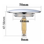 Start - Bouchon de Baignoire, ø 70 mm, avec Double Joint, Réglable en Hauteur, Bouchon de Baignoire Universel, Clapet de Lavabo, en Laiton Trempé