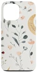 iPhone 13 Pro Max Whimsical Boho Watercolor Wildflowers Moon Insects Design Case