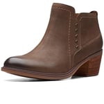 Clarks Femme Neva Lo Bottine Chukka, Dark Tan Lea, 42 EU