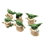 5Pcs Star War Mandalorian Baby Yoda Mini Action Figure Model Toys Doll Topper