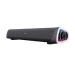 Trust Liro Barre de Son PC 12W, Enceinte PC Stéréo avec Éclairage LED RGB, Connexion Audio 3.5mm, Alimentation USB, Haut Parleur PC Compact Ordinateur Portable Tablet Smartphone TV, Noir