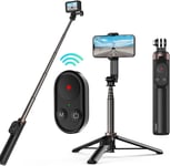 Selfie Stick avec télécommande pour GoPro Hero 11 10 9 8 Max,Perche à Selfie en Aluminium avec trépied pour téléphone Télécommande sans Fil Bluetooth pour iPhone Android Action Cameras