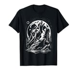 Tyranosaurus rex howlling at the moon in the mountains T-Shirt