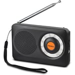 J-115 Radio Portable, AM/FM Mini Radio de Poche, AA Petite Radio a Pile Uniquement Transistor Radio avec Une Bonne Qualité de Réception, Convivialité