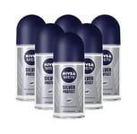 Nivea Men Silver Protect Roll-On Deodorant Antibactérien 50ml Pack de 3, 6