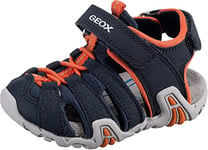 Geox Bébé Garçon B Sandal Kraze A Sandales, Navy/Orange, 27 EU