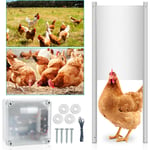 Vingo - Porte de poulailler Automatique avec minuterie et capteur de lumière pour Un élevage de Poulets sécurisé Trappe 22x32cm