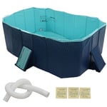 Piscine pliable, bain surdimensionné, gonflage gratuit pour la maison et l'extérieur, 1.6m / 5,25 pieds - Jeffergarden