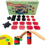 TOY2 Allround Lot de 20 connecteurs de Voie de Train Jouets compatibles avec Brio & Duplo | Kit avec 6 connecteurs différents | Ensemble de connecteurs de Rail en Bois Durable