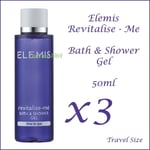 Elemis Revitalise-Me Bath & Shower Gel 50ml Travel Size X3 NEW