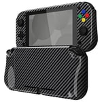 PlayVital ZealProtect Coque de Protection pour Nintendo Switch Lite,Coque Rigide pour Switch Lite,Grip Cover Joycon avec Protection d'écran&Capuchon Joystick&Cap Bouton-Fibre Carbone Graphite