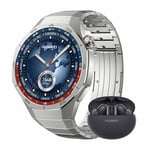 HUAWEI Watch GT 5 Pro 46mm Montre Connectée, Design aux Lignes épurées, Programmes d'entraînement de Pointe, Suivi de la santé, ECG, Jusqu'à 14 Jours d'autonomie, iOS & Android, Titanium+FreeBuds 5i