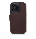 Étui Folio pour iPhone 14 Plus en Cuir avec Porte-cartes Intégré Decoded Marron