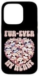 Coque pour iPhone 14 Pro Fur-ever in My Heart Kawaii Paresseux Cœur