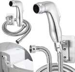 douchette wc,Complet avec pommeau de douche,tuyau de douche de 1,5 mètre et support de pommeau de douche. douchette toilette wc,kit douchette wc,flexible wc,kit hygiene wc,argent.[T718]