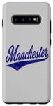 Coque pour Galaxy S10+ Manchester City England Varsity SCRIPT Maillot de sport classique