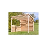 Mon Petit Potager - Pergola Douglas premium 2900x2900cm + 3 panneaux occultants - Pergola en bois naturel non traité - Poteaux 9x9cm